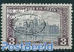 Hungary 1919 Debrecen, Romanian Occ, 3Kr, Black Overprint, Unused (hinged) - Nuevos