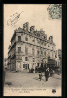 CPA Alencon, La Rue Du Collège Et Le Grand Café De La Rotonde  - Alencon