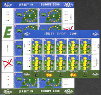 Jersey 2000 Europa 2 M/ss, Mint NH, History - Various - Europa (cept) - Joint Issues - Maps - Emissions Communes