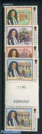 Guernsey 1987 Sir Edmund Andros 4 Gutter Pairs, Mint NH, Various - Maps - Uniforms - Geographie