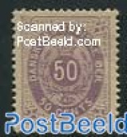 Danish West Indies 1876 50c, Violet, Stamp Out Of Set, Unused (hinged) - Denmark (West Indies)