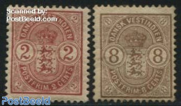 Danish West Indies 1903 Definitives, Coat Of Arms 2v, Unused (hinged) - Dänische Antillen (Westindien)