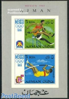 Ajman 1968 Olympic Games S/s, Imperforated (without Embossed Perforation), Mint NH, Sport - Athletics - Olympic Games - Leichtathletik