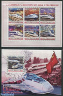 Guinea Bissau 2010 Chinese High Speed Trains 2 S/s, Mint NH, Transport - Railways - Trenes