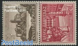 Germany, Empire 1939 3Pf+12Pf Tete-beche Pair From Booklet, Mint NH - Neufs