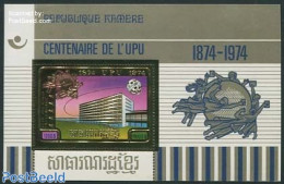 Cambodia 1974 UPU Centenary S/s, Mint NH, Transport - U.P.U. - Space Exploration - U.P.U.