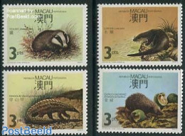 Macao 1988 Endangered Animals 4v, Mint NH, Nature - Animals (others & Mixed) - Hedgehog - Ongebruikt