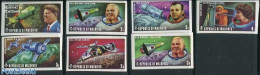 Maldives 1973 Space Explorations 7v, Imperforated, Mint NH, History - Transport - American Presidents - Space Explorat.. - Maldiven (1965-...)