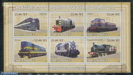 Mozambique 2009 Locomotives III 6v M/s, Mint NH, Transport - Railways - Trains