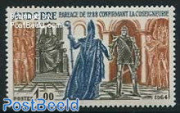 Andorra, French Post 1964 1.00Fr, Stamp Out Of Set, Mint NH, History - Knights - Unused Stamps