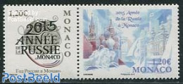 Monaco 2015 Russia Year 2v [:], Mint NH, Nature - Horses - Unused Stamps