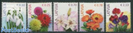 Latvia 2015 Definitives, Flowers 5v, Mint NH, Nature - Flowers & Plants - Other & Unclassified