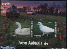 Sierra Leone 2014 Farm Animals 2v M/s, Mint NH, Nature - Birds - Other & Unclassified
