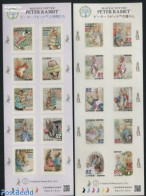 Japan 2015 Peter Rabbit 2 M/s S-a, Mint NH, Nature - Animals (others & Mixed) - Birds - Ducks - Owls - Rabbits / Hares.. - Unused Stamps