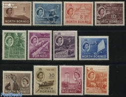 North Borneo 1954 Definitives 12v, Shortset, Mint NH, Nature - Transport - Various - Animals (others & Mixed) - Cattle.. - Rotary, Lions Club