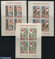 Togo 1959 Red Cross 3 S/s, Imperforated, Mint NH, Health - Red Cross - Rotes Kreuz