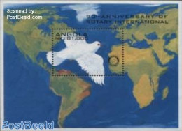 Angola 1995 Rotary, English Text S/s, Mint NH, Nature - Various - Birds - Maps - Rotary - Geografía