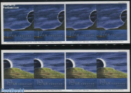 Faroe Islands 2015 Solar Eclipse 2 Booklets, Mint NH, Nature - Science - Birds - Astronomy - Stamp Booklets - Art - Pa.. - Astrology