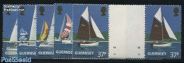 Guernsey 1991 Yacht Club 5v, Gutterpairs, Mint NH, Sport - Transport - Sailing - Ships And Boats - Sailing