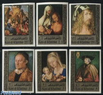 Ras Al-Khaimah 1971 Durer Paintings 6v, Imperforated, Mint NH, Art - Dürer, Albrecht - Paintings - Ra's Al-Chaima