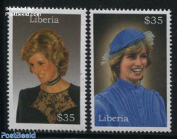 Liberia 2003 Princess Diana 2v, Mint NH, History - Charles & Diana - Kings & Queens (Royalty) - Case Reali