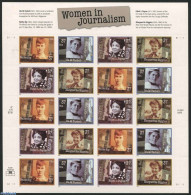 United States Of America 2002 Women In Journalism M/s, Mint NH, History - Newspapers & Journalism - Women - Nuovi