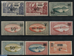 Guadeloupe 1943 Overprints 9v, Unused (hinged) - Ongebruikt