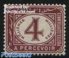 Egypt (Kingdom) 1889 4M, Postage Due, Stamp Out Of Set, Mint NH - Dienstzegels