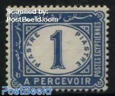 Egypt (Kingdom) 1889 1P Blue, Postage Due, Stamp Out Of Set, Mint NH - Dienstmarken