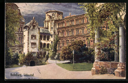 Künstler-AK Heidelberg, Heidelberger Schloss, Schlosshof  - Other & Unclassified