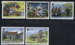 Guernsey 2015 Sark 450 Years 5v, Mint NH, History - Nature - Transport - History - Militarism - Reptiles - Ships And B.. - Militaria