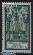 French India 1941 20Ca, Blue Overprint, Stamp Out Of Set, Mint NH - Unused Stamps