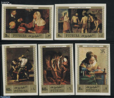 Fujeira 1971 I.L.O., Paintings 5v, Imperforated, Mint NH, History - I.l.o. - Paintings - Fudschaira