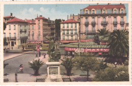 FR66 PERPIGNAN - Phototypie Tarnaise Poux APA 18 Colorisée - Place Arago Et Palmarium - Tramway Statue - Animée - Belle - Perpignan