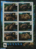 Guyana 2011 WWF, Bush Dog M/s With 2 Sets, Mint NH, Nature - Animals (others & Mixed) - World Wildlife Fund (WWF) - Guiana (1966-...)