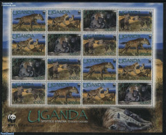 Uganda 2008 WWF, Spotted Hyena M/s With 4 Sets, Mint NH, Nature - Animals (others & Mixed) - World Wildlife Fund (WWF) - Other & Unclassified