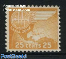 Canal Zone 1951 25c, Stamp Out Of Set, Mint NH, Various - Maps - Geografía