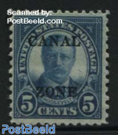 Canal Zone 1925 5c, Perf. 11:10.5, Stamp Out Of Set, Unused (hinged) - Other & Unclassified