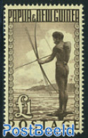 Papua New Guinea 1952 1Pound, Stamp Out Of Set, Unused (hinged), History - Nature - Fishing - Peces