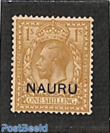Nauru 1916 1Sh, Stamp Out Of Set, Unused (hinged) - Other & Unclassified