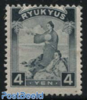 Ryu-Kyu 1950 4Y, Stamp Out Of Set, Unused (hinged) - Ryukyu Islands