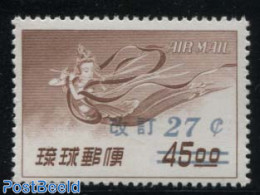 Ryu-Kyu 1959 27c On 45Y, Stamp Out Of Set, Mint NH - Ryukyu Islands