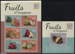 Gambia 2015 Fruits Of Singapore 2 S/s, Mint NH, Nature - Fruit - Philately - Frutas