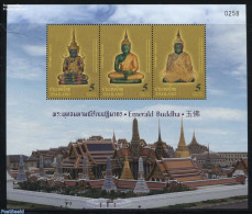 Thailand 2015 Emerald Buddha, Palace S/s (4 Control Nrs), Mint NH, Religion - Religion - Art - Castles & Fortification.. - Châteaux