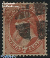 United States Of America 1870 7c Orangered, Used, Used Stamps - Gebruikt