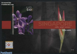 Saint Kitts/Nevis 2015 Sites & Scenes Of Singapore S/s, Mint NH, Nature - Flowers & Plants - Otros & Sin Clasificación