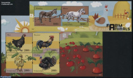 Tanzania 2014 Farm Animals 2 S/s, Mint NH, Nature - Animals (others & Mixed) - Birds - Horses - Poultry - Tanzania (1964-...)