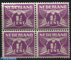 Netherlands 1926 1.5c, Perf. 12.5, Block Of 4 [+], Mint NH - Neufs