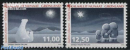 Greenland 2015 Christmas 2v, Mint NH, Nature - Religion - Bears - Christmas - Unused Stamps