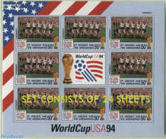 Saint Vincent 1994 World Cup Football 24 M/s, Mint NH, Sport - Football - St.Vincent (1979-...)